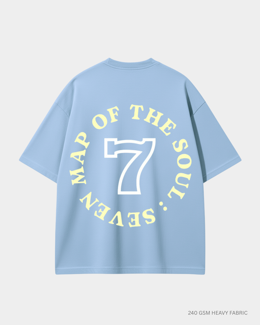 Map of the Soul BTS Unisex Oversized T-Shirt | Antherr Core Baby Blue Cotton 240 GSM