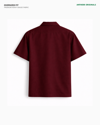 Basic Maroon Unisex Oversized Shirt | Antherr Originals