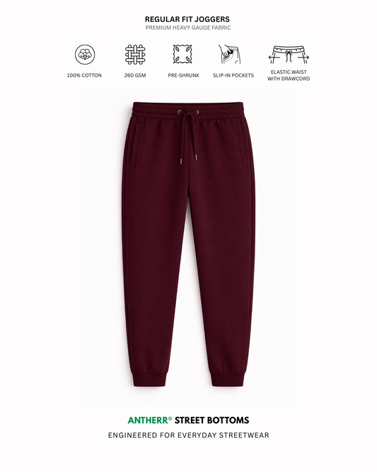 Maroon Unisex Everyday Joggers Maroon