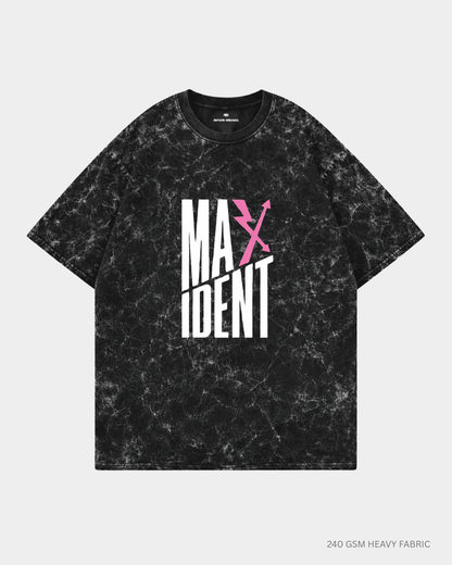 Maxident Straykids Oversized T-Shirt India | Antherr Core Black Acid Wash Cotton 240 GSM