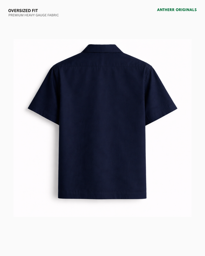 Basic Navy Blue Unisex Oversized Shirt | Antherr Originals