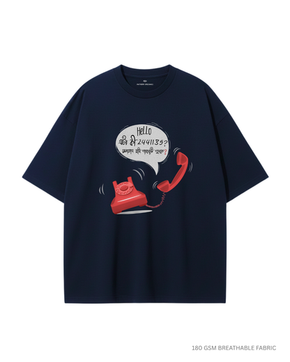 Eta ki 2441139 Unisex Lightweight Oversized T-Shirts NAVY BLUE Cotton 180 GSM