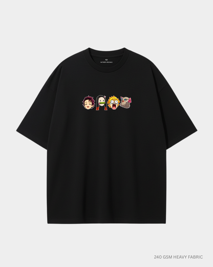 Chibi Demons: Kimetsu no Yaiba Unisex Oversized T-Shirts | Antherr Core