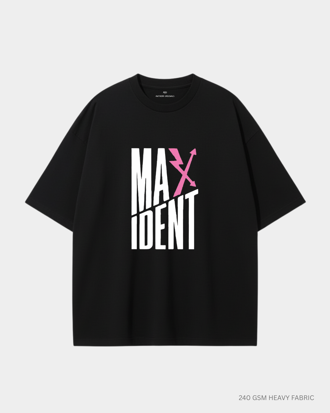 Maxident Straykids Oversized T-Shirt India | Antherr Core Black Cotton 240 GSM