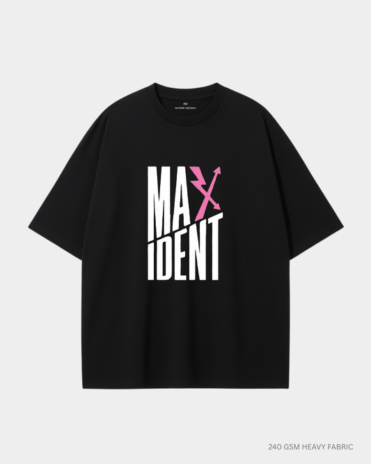Maxident Straykids Oversized T-Shirt India | Antherr Core Black Cotton 240 GSM
