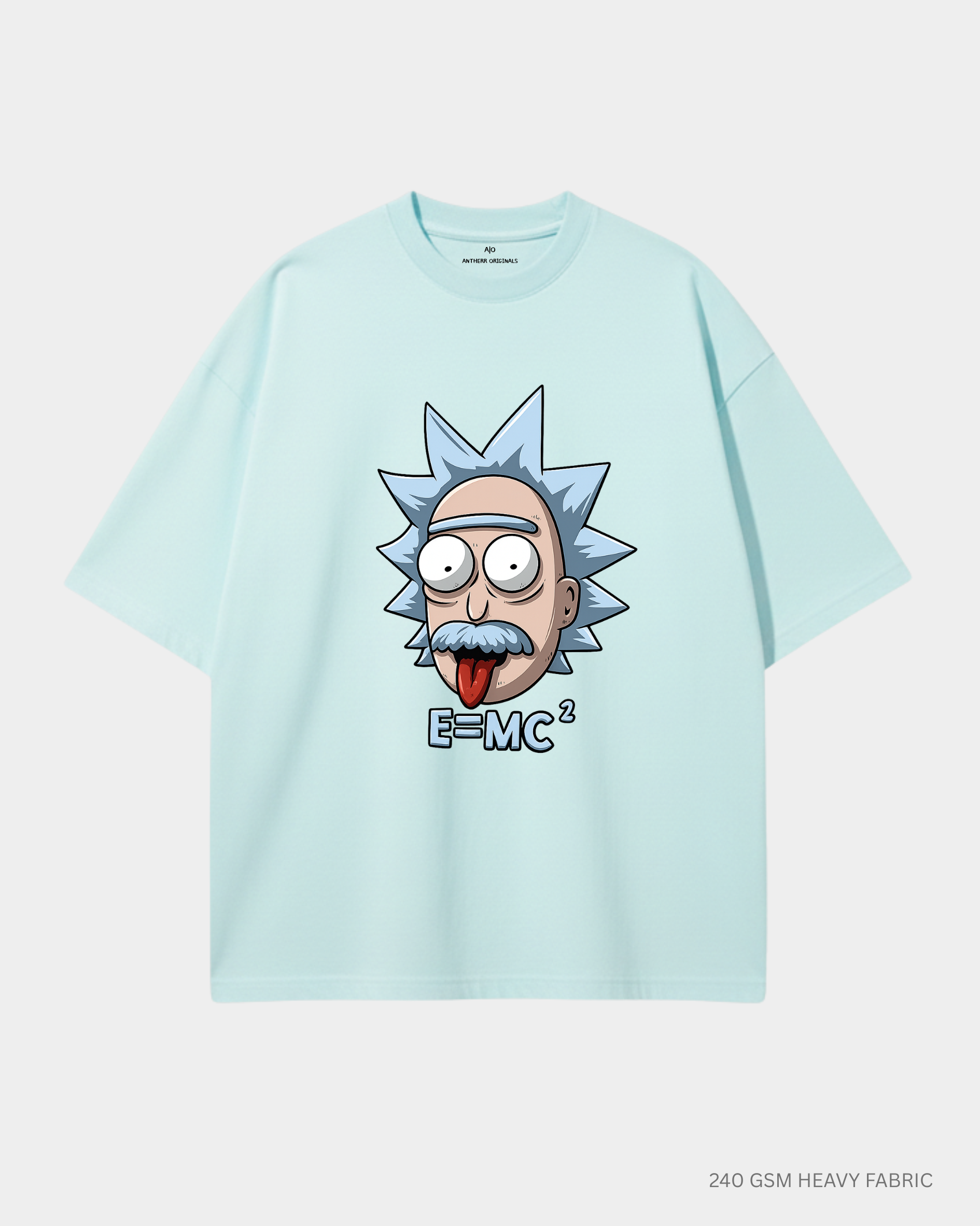 Mad Scientist E=MC² Unisex Oversized T-Shirt | Antherr Core Mint 240 GSM Cotton