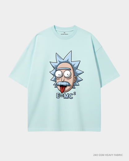 Mad Scientist E=MC² Unisex Oversized T-Shirt | Antherr Core Mint 240 GSM Cotton