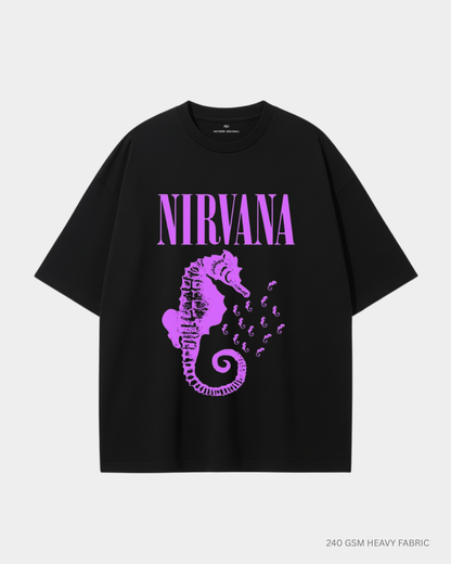 Nirvana Unisex Oversized T-Shirt | Antherr Core Black Cotton 240 GSM