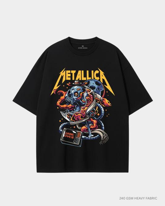 Metallica Unisex Oversized T-Shirt | Antherr Core Black Cotton 240 GSM