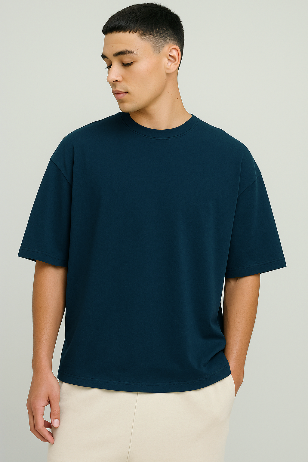 Basic Petrol Blue Unisex Oversized T-Shirt | Antherr Originals