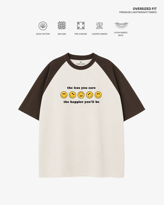 Less You Care Unisex Raglan Oversized T-Shirt