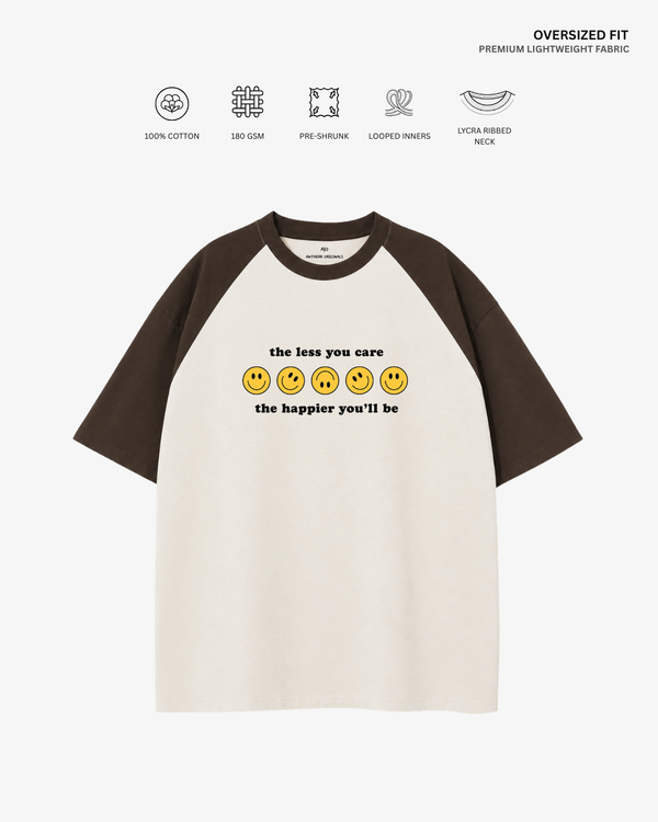 Less You Care Unisex Raglan Oversized T-Shirt