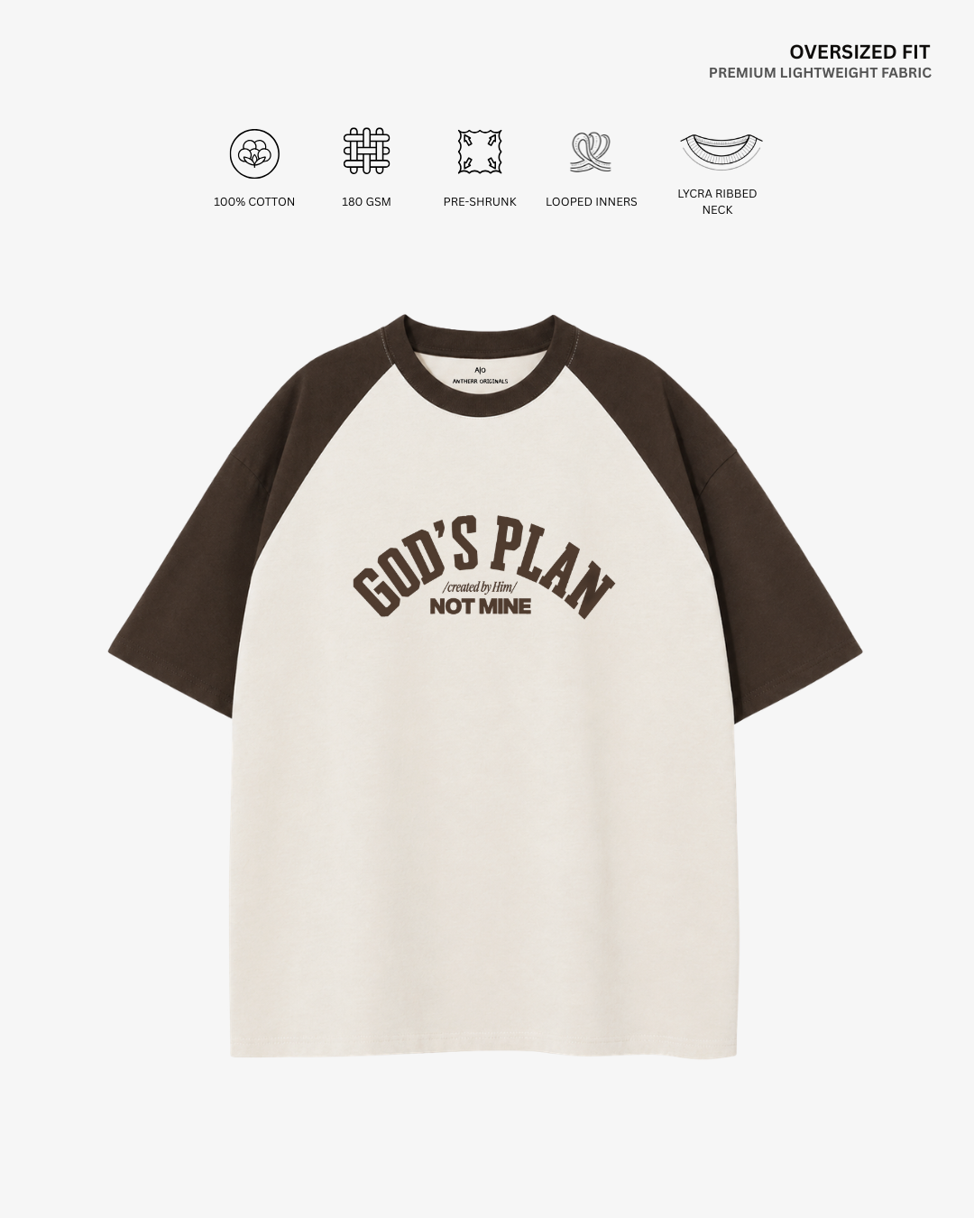 Gods Plan Unisex Raglan Oversized T-Shirt | Antherr Core