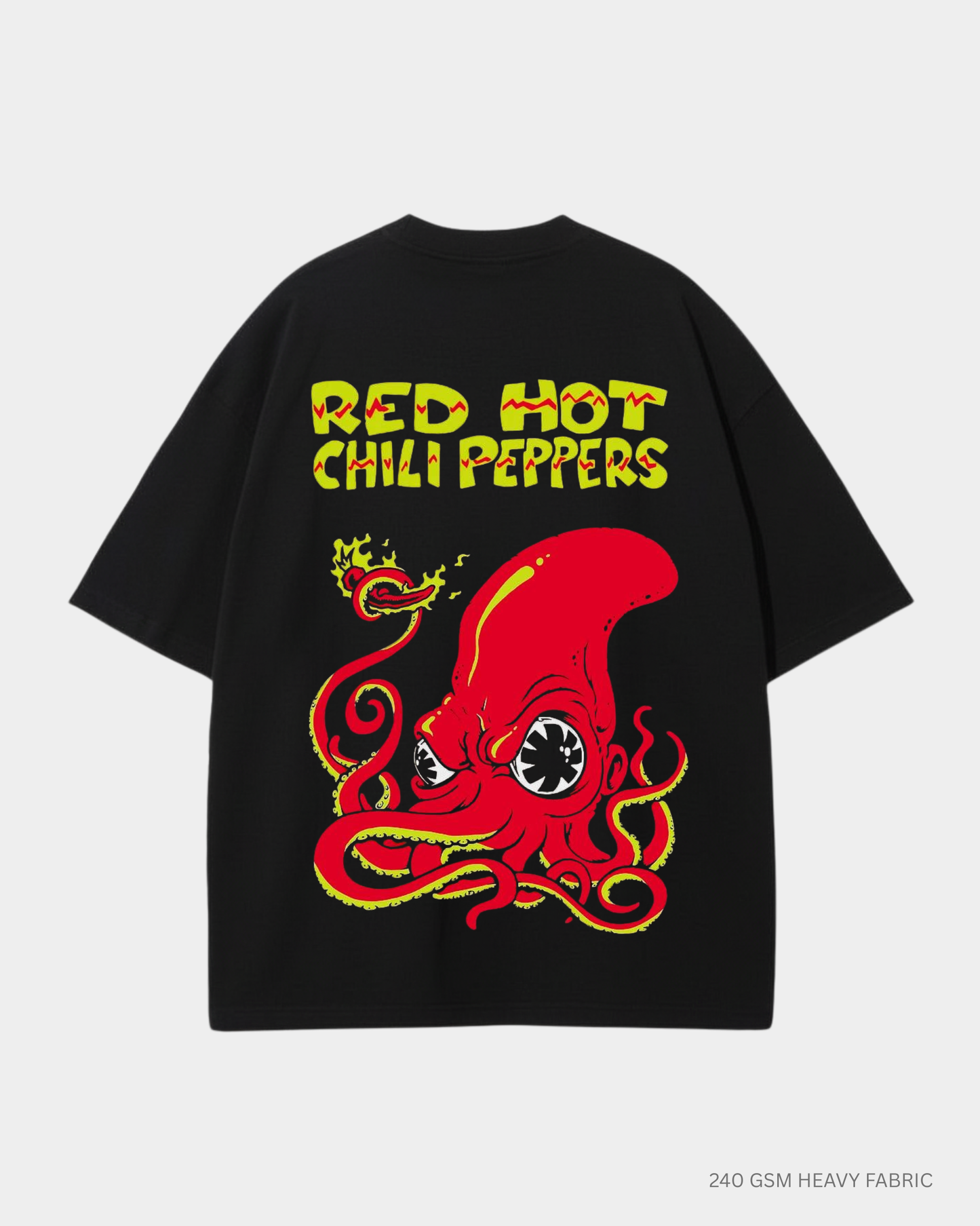 Red Hot Chili Peppers Graphic Unisex Oversized T-Shirt | Antherr Core Black Cotton 240 GSM