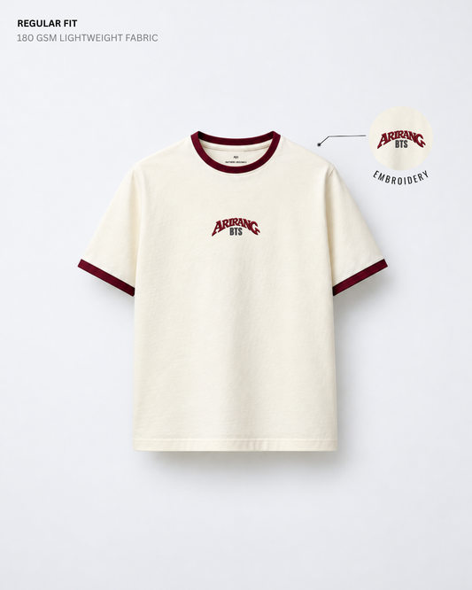 Arirang Embroidered Ringer Regular Fit T-Shirt | Antherr Core