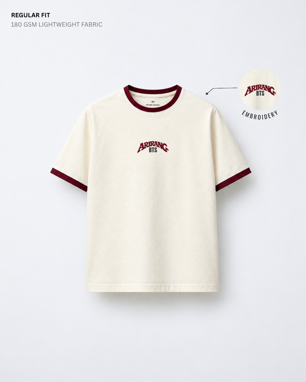 Arirang Embroidered Ringer Regular Fit T-Shirt | Antherr Core