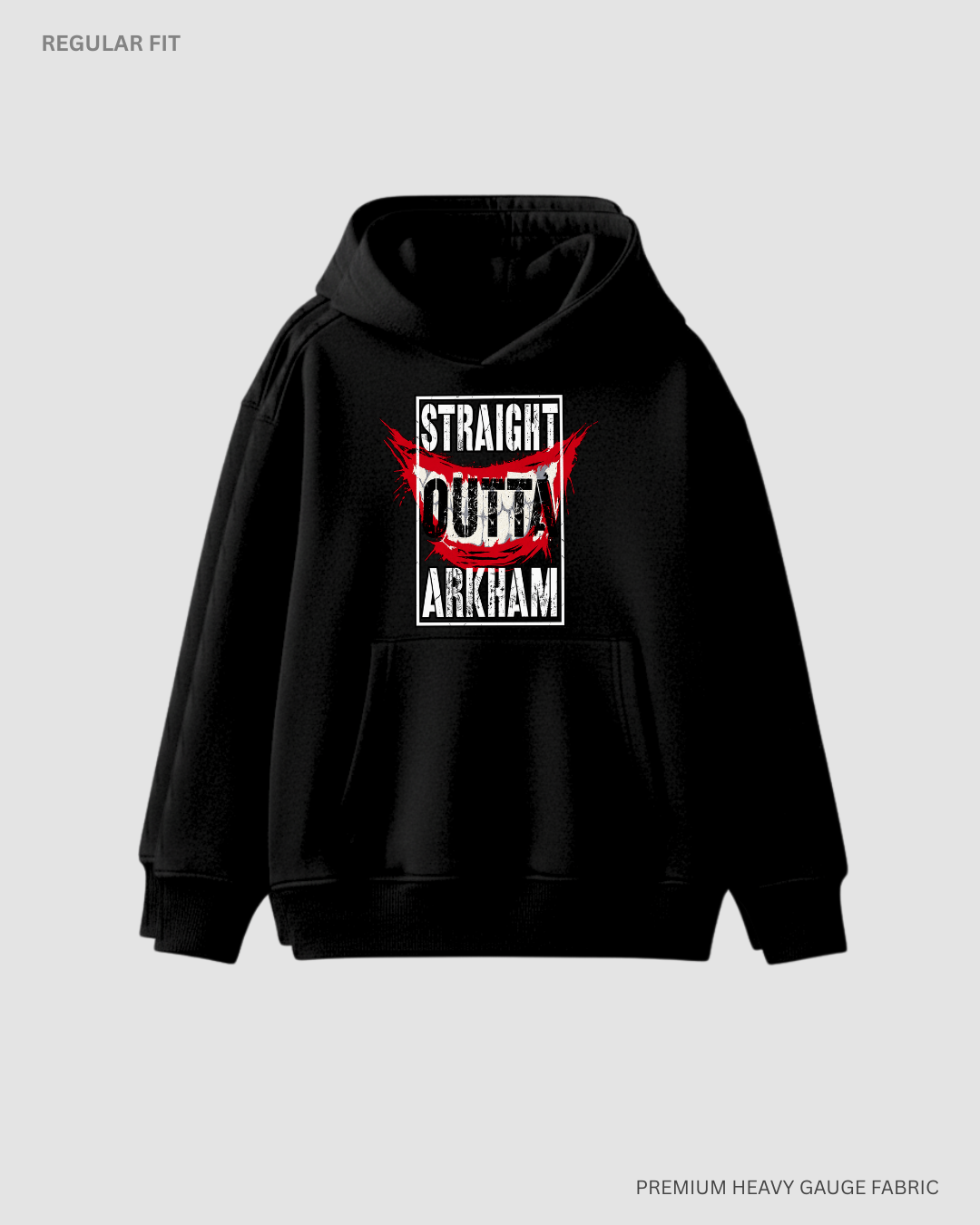 "STRAIGHT OUT OF ARKHAM" - WINTER HOODIES BLACK