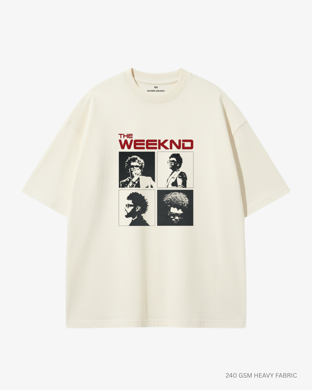 The Weeknd Unisex Oversized T-Shirt | Antherr Core OFF WHITE Cotton 240 GSM