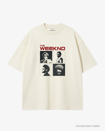 The Weeknd Unisex Oversized T-Shirt | Antherr Core OFF WHITE Cotton 240 GSM