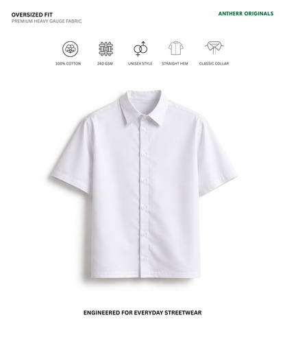 Basic White Unisex Oversized Shirt | Antherr Originals