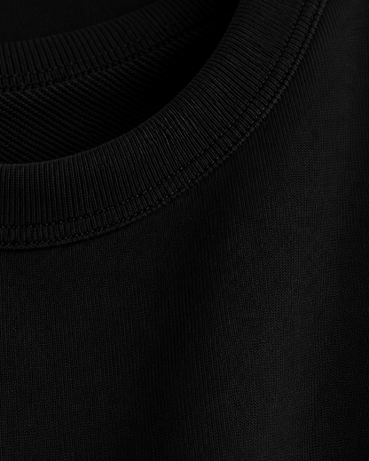 Basic Black Oversized T-Shirt | French Terry Cotton