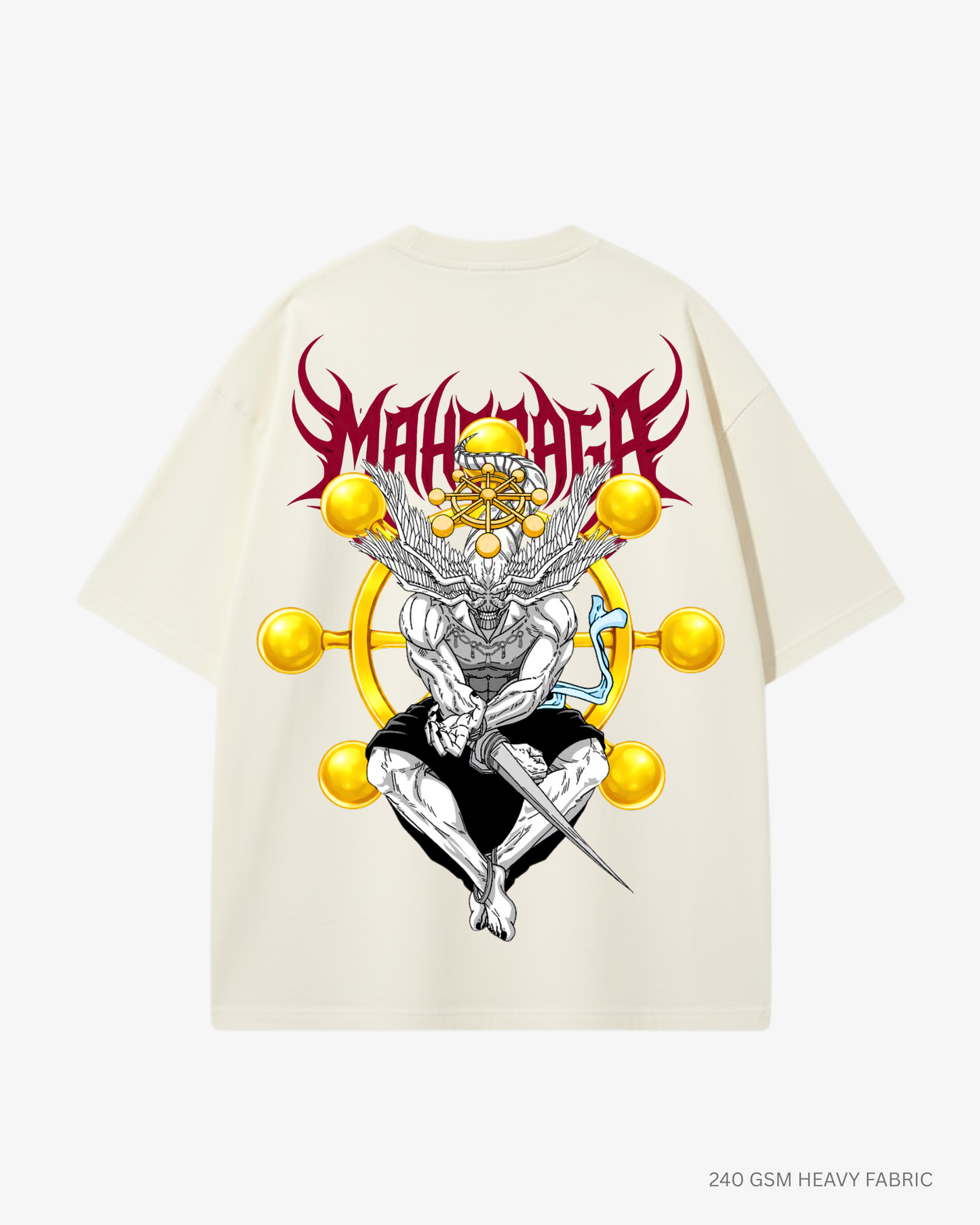 Mahoraga Divine Adaptation Unisex Oversized T-Shirt | Antherr Core Off-White Cotton 240 GSM