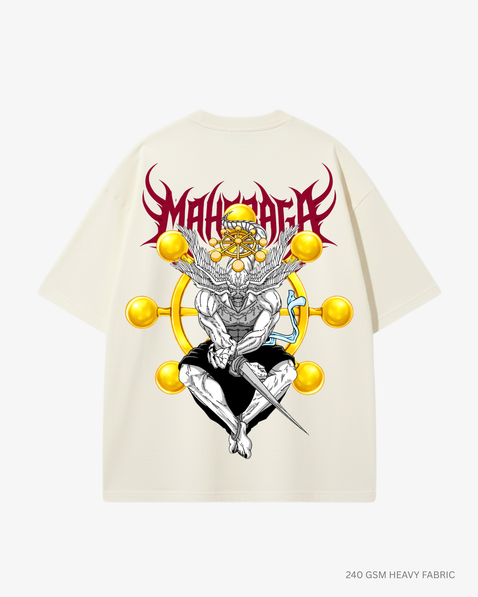 Mahoraga Divine Adaptation Unisex Oversized T-Shirt | Antherr Core Off-White Cotton 240 GSM