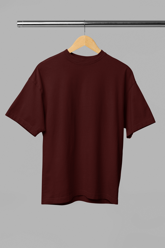 Basic Oversized T-shirt for Women: Maroon