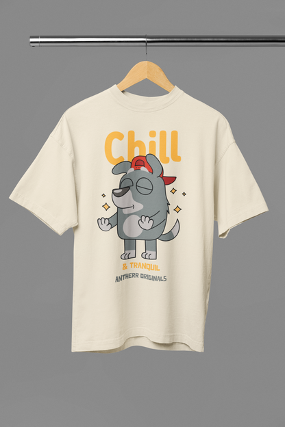 Chill: Unisex Oversized T-Shirts OFF WHITE 240 GSM
