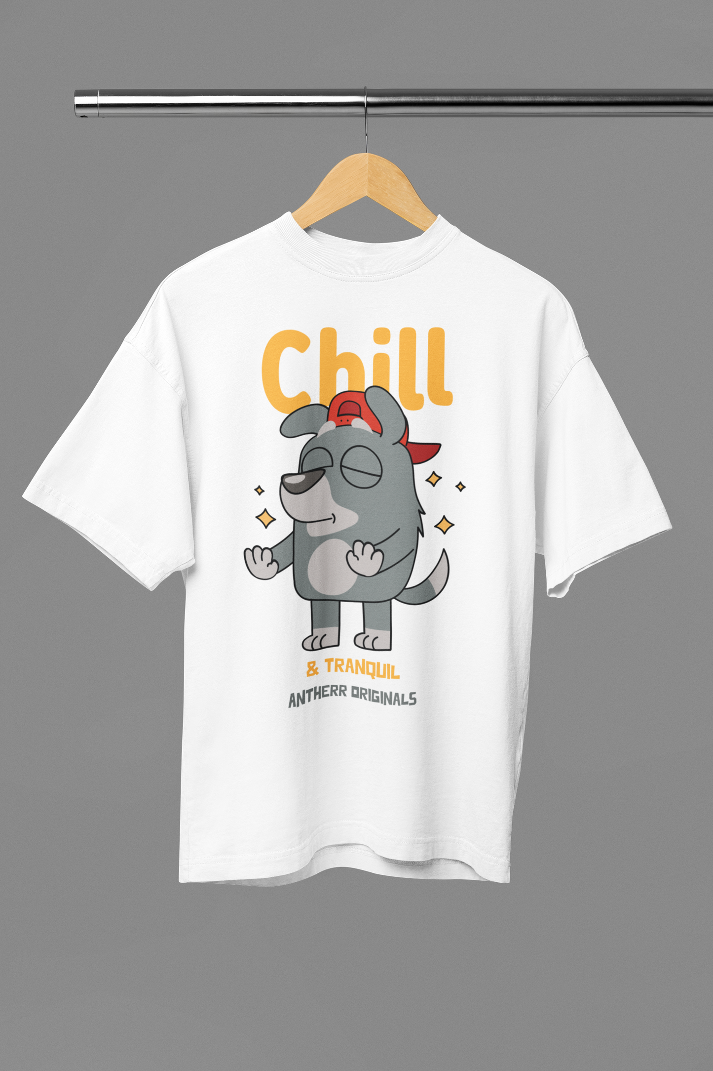 Chill: Unisex Oversized T-Shirts WHITE 240 GSM