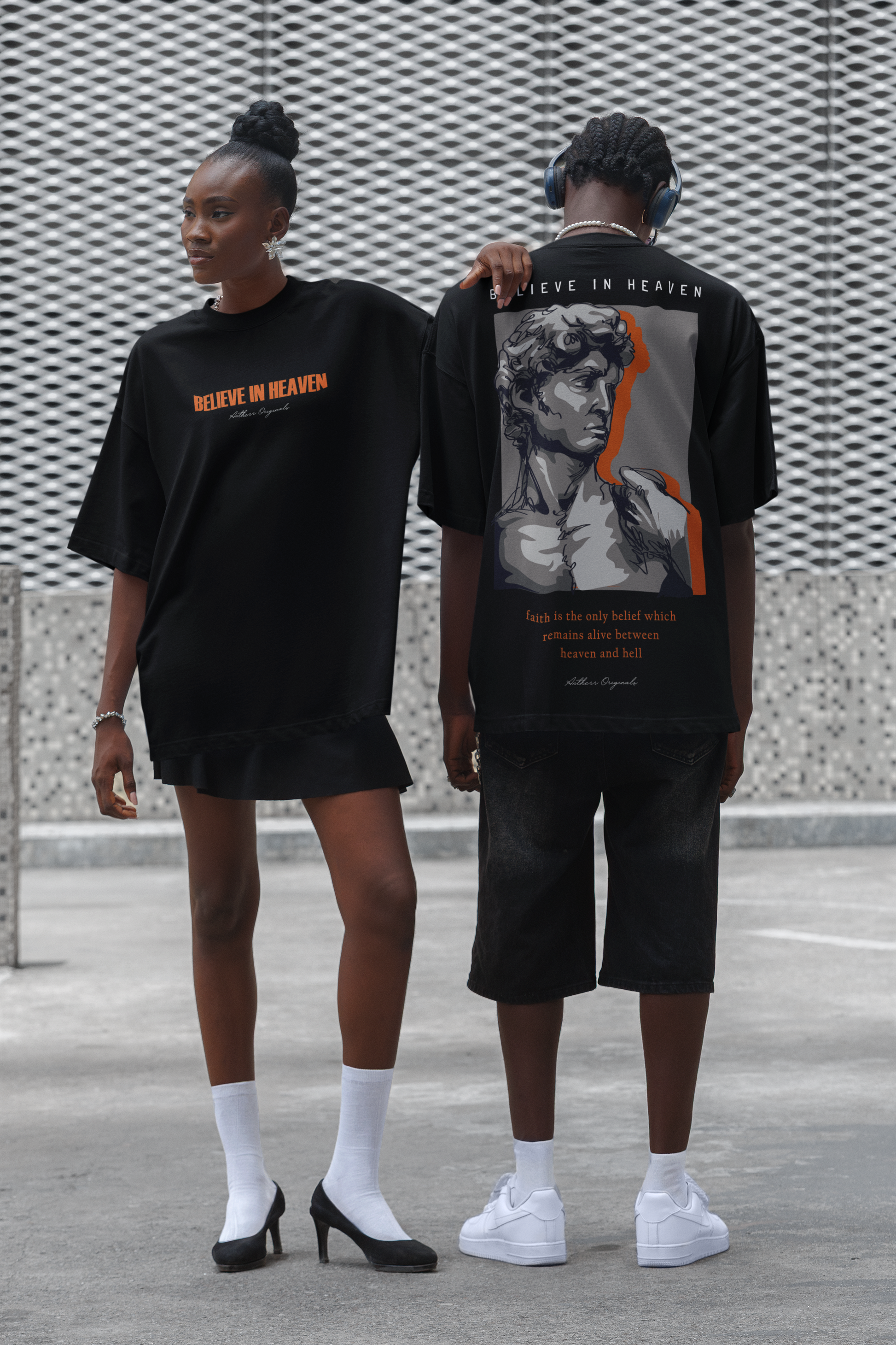 Believe in Heaven: Unisex Oversized T-Shirts