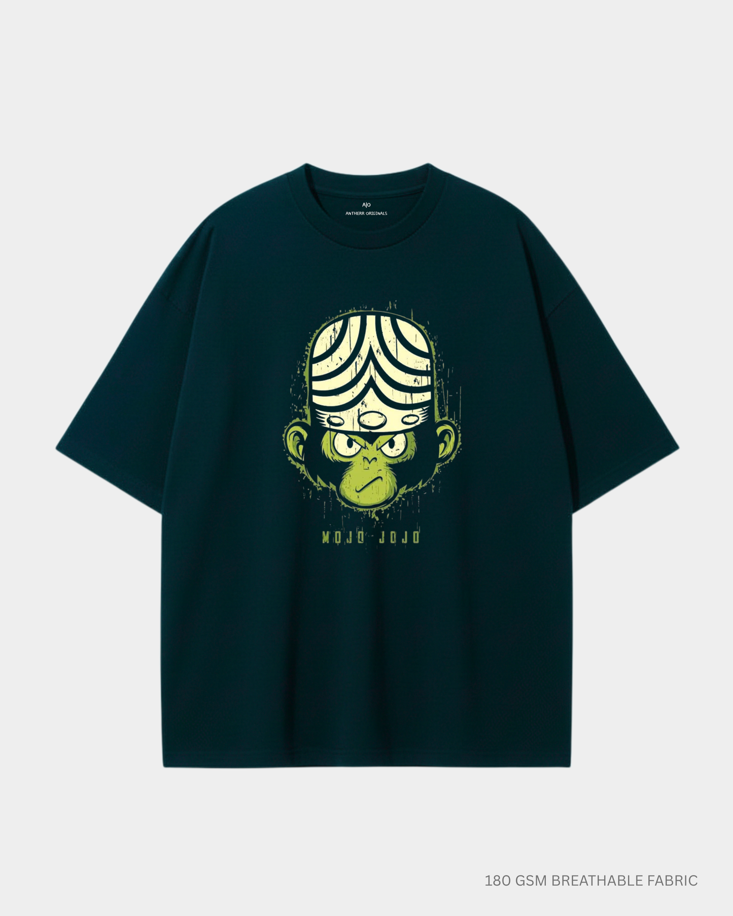 Mojo Jojo Unisex Oversized T-Shirt | Antherr Core Petrol Blue 240 GSM Cotton