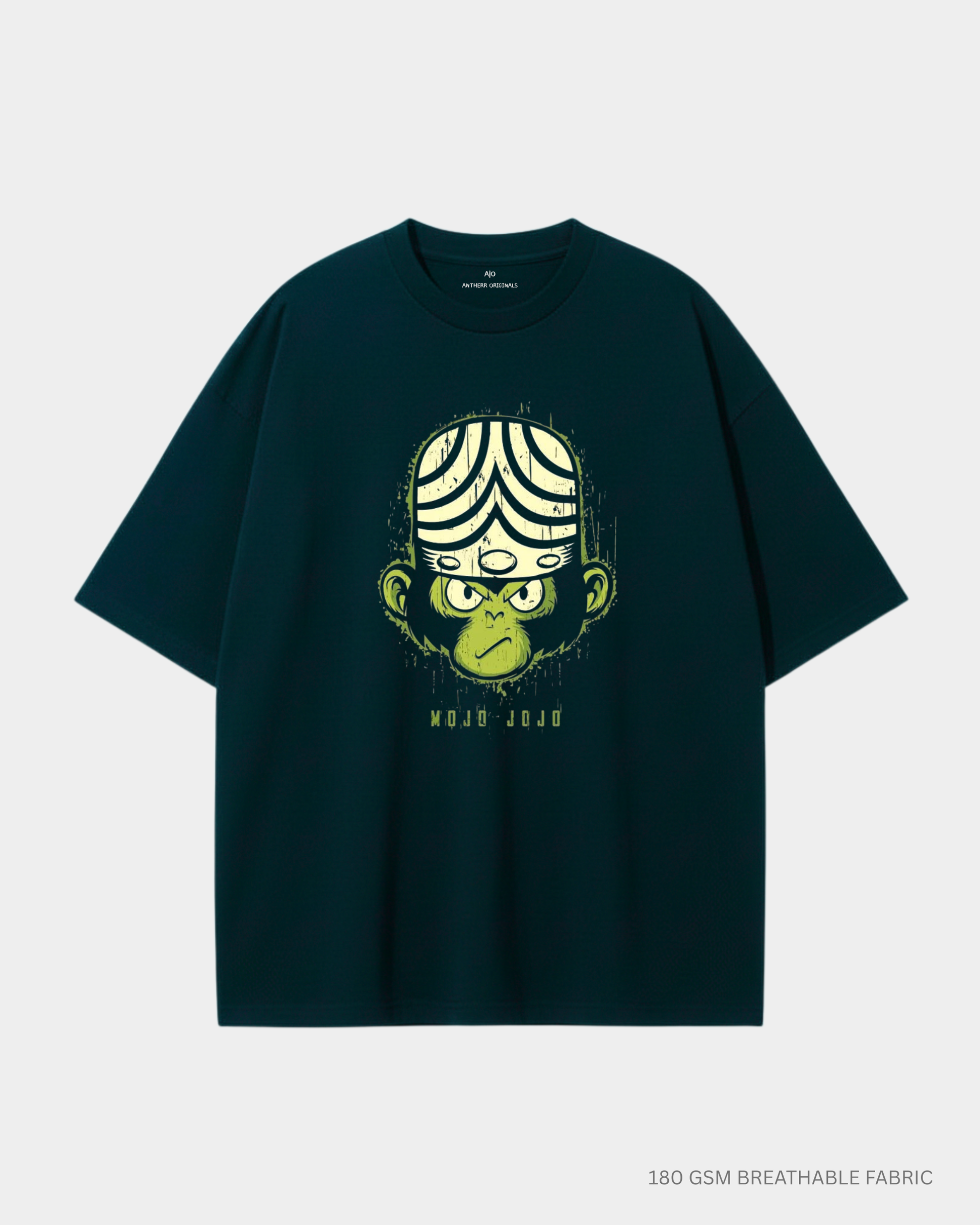 Mojo Jojo Unisex Oversized T-Shirt | Antherr Core Petrol Blue 240 GSM Cotton