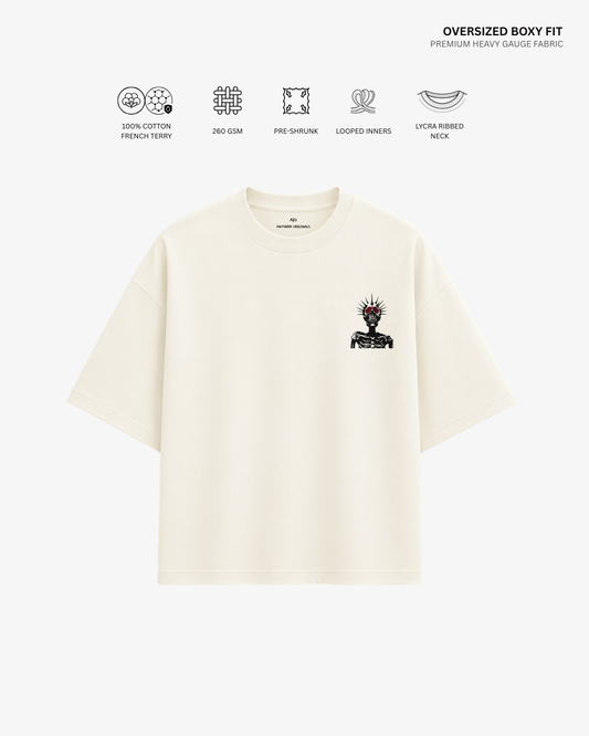 Spiked Crown Unisex French Terry Oversized T-Shirt | Antherr Originals