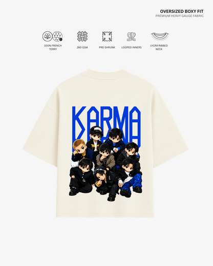 Chibi SKZ KARMA Unisex French Terry Oversized T-Shirt | Antherr Core
