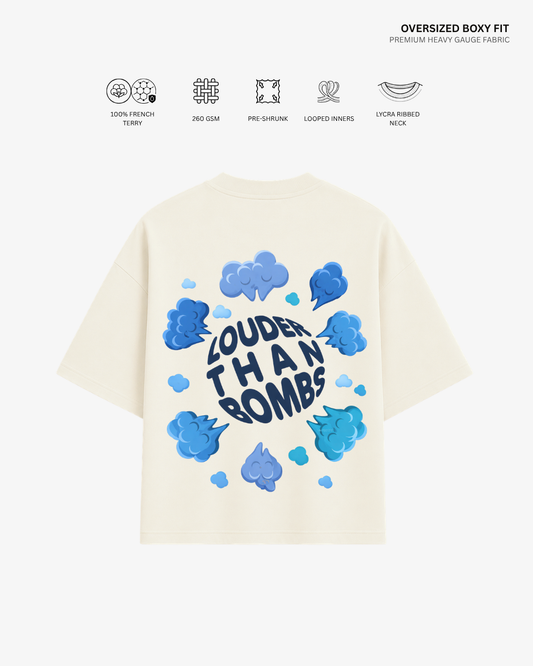 Louder Than Bombs Unisex French Terry Oversized T-Shirt | Antherr Core