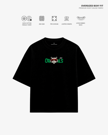 Raccoon Skateboard Unisex French Terry Oversized T-Shirt | Antherr Originals