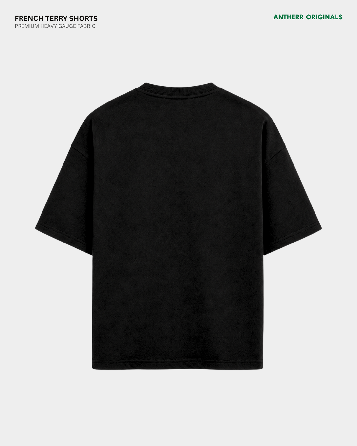 Basic Black Oversized T-Shirt | French Terry Cotton
