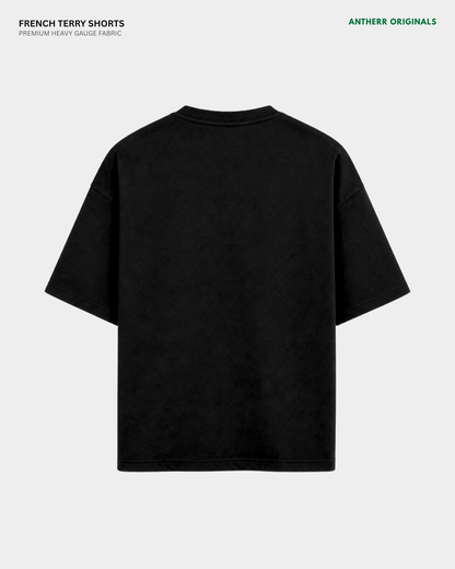 Basic Black Oversized T-Shirt | French Terry Cotton
