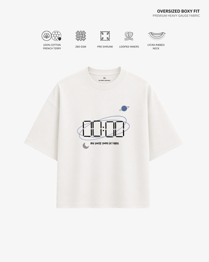 Zero O' Clock French Terry Oversized T-Shirt | Antherr Core Off White Cotton French Terry 260 GSM