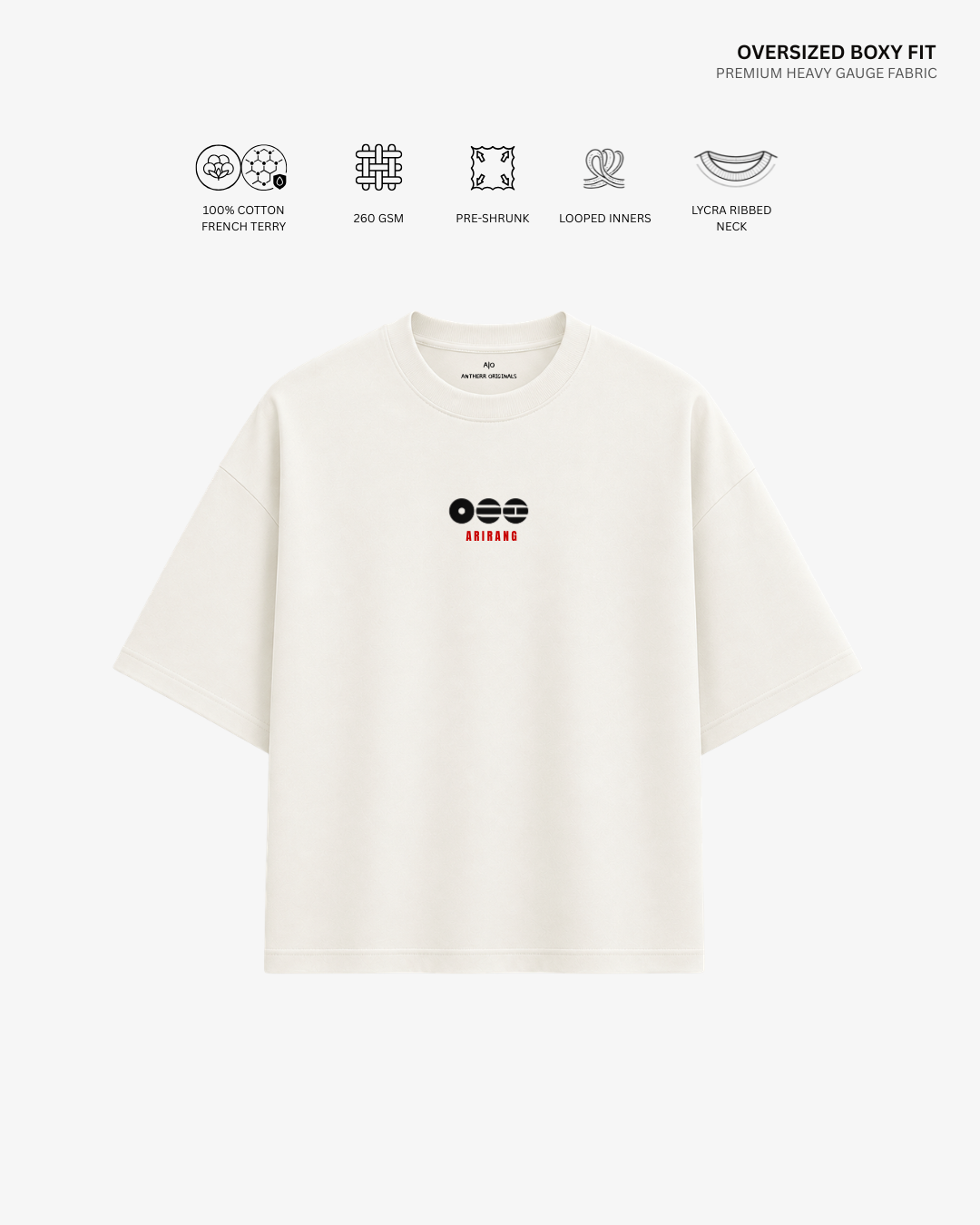 Love My Girlfriend Arirang Version French Terry Oversized T-Shirt | Antherr Core