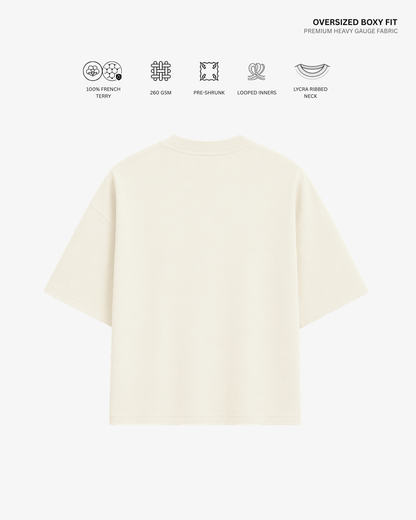 Peekaboo Cat French Terry Oversized T-Shirt | Antherr Core