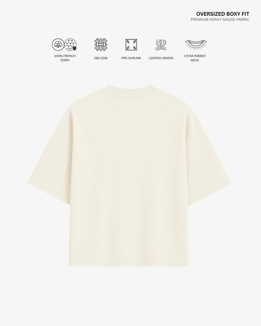 Peekaboo Cat French Terry Oversized T-Shirt | Antherr Core