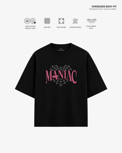 Maniac Stray Kids French Terry Oversized T-Shirt | Antherr Core Off White Cotton French Terry 260 GSM