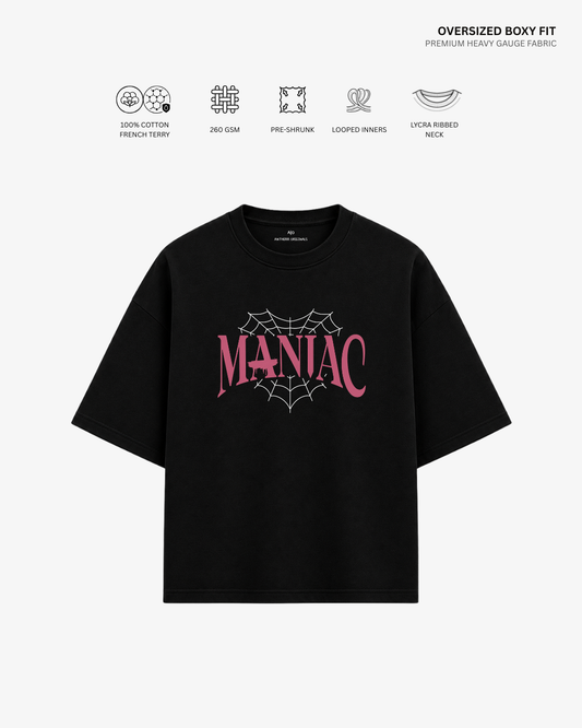 Maniac Stray Kids French Terry Oversized T-Shirt | Antherr Core Off White Cotton French Terry 260 GSM