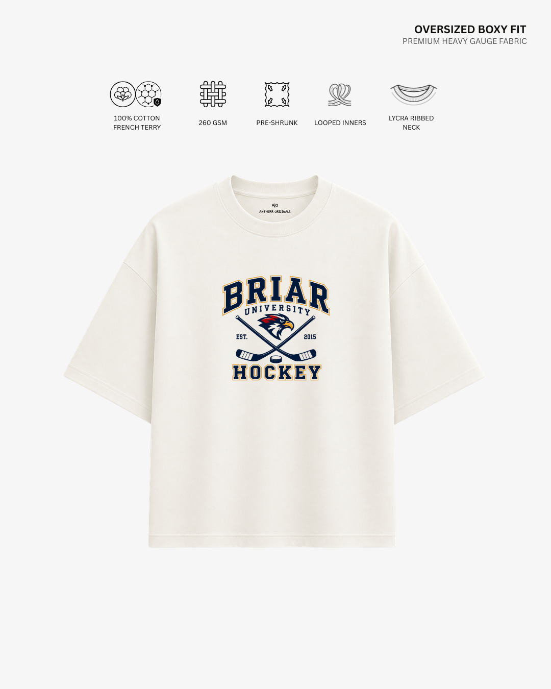 Briar University French Terry Oversized T-Shirt | Antherr Core