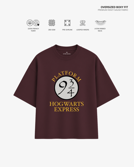 Hogwarts Express Unisex French Terry Oversized T-Shirt | Antherr Core