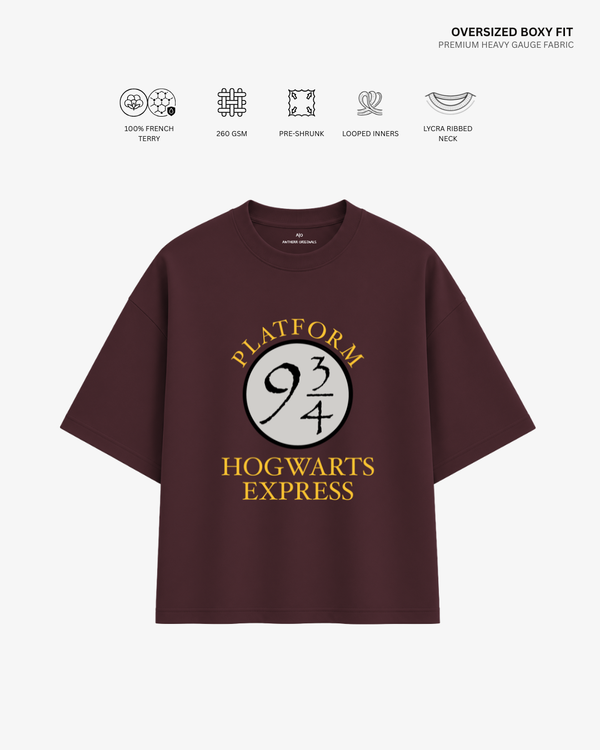 Hogwarts Express Unisex French Terry Oversized T-Shirt | Antherr Core