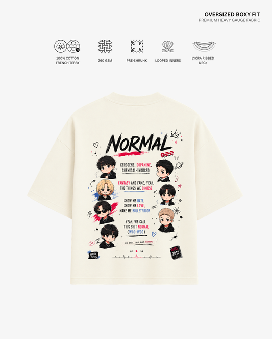 Normal Arirang BTS Unisex French Terry Oversized T-Shirt | Antherr Core Off White Cotton French Terry 260 GSM