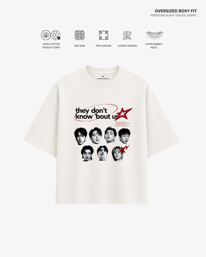 They Don't Know Arirang French Terry Oversized T-Shirt | Antherr Core Off White Cotton French Terry 260 GSM